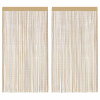 String Curtains 2 pcs 140x250 cm Beige