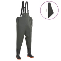 Wading Pants with Boots Green Size 40