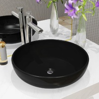 Basin Ceramic Round Black 42x12 cm