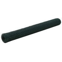 Chicken Wire Fence Steel with PVC Coating 25x1.2 m Green