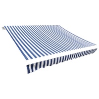 Awning Top Sunshade Canvas Blue & White 3.5x2.5 m