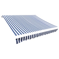 Awning Top Sunshade Canvas Blue & White 5x3 m