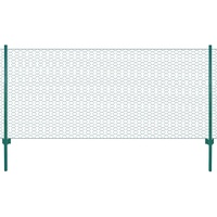 Wire Mesh Fence with Posts Steel 25x0.5 m Green