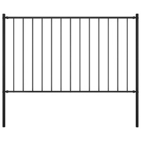 Fence Panel Woerden with Posts Steel 1.7x1.25 m Black