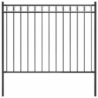 Garden Fence Assen Steel 1.7x1.2 m Black