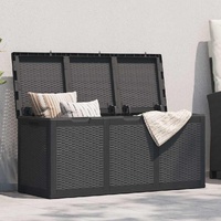 Garden Storage Box 270L Black PP Rattan