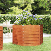 Garden Raised Bed Rusty 129x129x77 cm Corten Steel