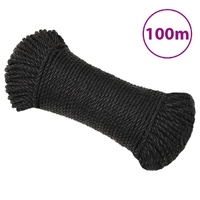 Work Rope Black 6 mm 100 m Polypropylene