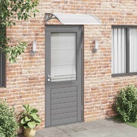 Door Canopy Grey and Transparent 100x75 cm Polycarbonate
