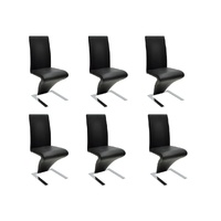 Dining Chairs 6 pcs Black Faux Leather