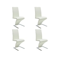 Dining Chairs 4 pcs White Faux Leather