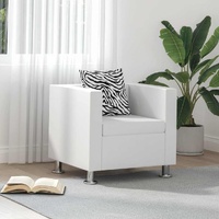 Armchair White Faux Leather