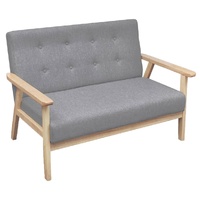 2-Seater Sofa Fabric Light Grey