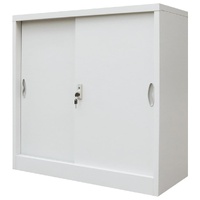 Office Cabinet with Sliding Doors Metal 90x40x90 cm Grey