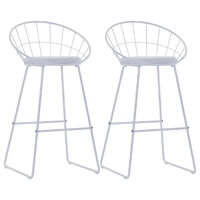 Bar Chairs 2 pcs White Faux Leather