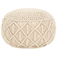 Macrame Handmade Pouffe 45x30 cm Cotton