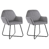 Dining Chairs 2 pcs Grey Velvet