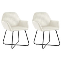 Dining Chairs 2 pcs Cream Velvet