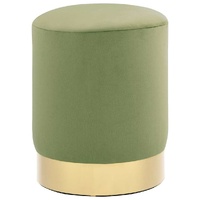 Stool Mustard Green and Gold Velvet 28 x 36 cm