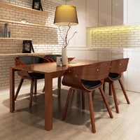 Dining Chairs 4 pcs Brown Bent Wood and Faux Leather