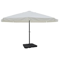 Aluminium Garden Parasol with Portable Base White