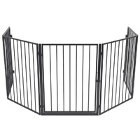 Fireplace Fence for Pets Black Steel