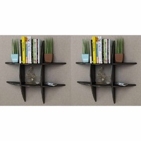 Wall Shelves 2 pcs Black
