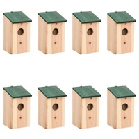 Bird Houses 8 pcs Wood 12x12x22 cm