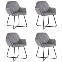 Dining Chairs 4 pcs Grey Velvet