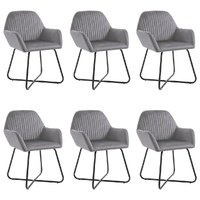 Dining Chairs 6 pcs Grey Velvet