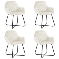 Dining Chairs 4 pcs Cream Velvet