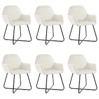 Dining Chairs 6 pcs Cream Velvet