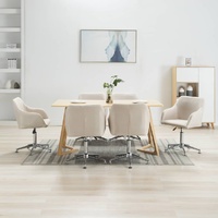 Swivel Dining Chairs 6 pcs Cream Fabric