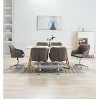 Swivel Dining Chairs 6 pcs Taupe Fabric