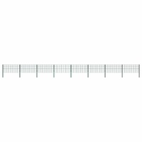 Fence Panel with Posts Iron 1385x80 cm Green