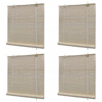 Natural Bamboo Roller Blinds 4 pcs 120x160 cm