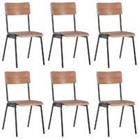 Dining Chairs 6 pcs Brown Plywood