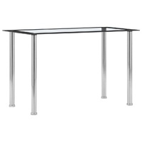 Dining Table Black and Transparent 120x60x75 cm Tempered Glass