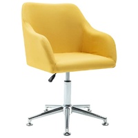Swivel Dining Chair Yellow Fabric