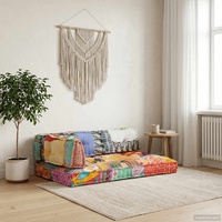 Pallet Sofa Cushion Multicolour Fabric Patchwork