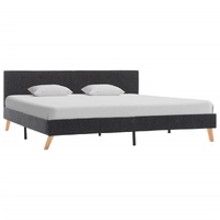 Bed Frame without Mattress Grey Fabric 183x203 cm King