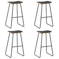 Bar Stools 4 pcs Black Faux Leather