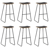 Bar Stools 6 pcs Black Faux Leather