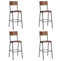 Bar Stools 4 pcs Solid Plywood Steel