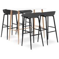 5 Piece Bar Set White and Grey