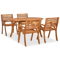 5 Piece Garden Dining Set 150x90 cm Solid Acacia Wood