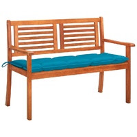 vidaXL 2-Seater Garden Bench with Cushion 120 cm Solid Eucalyptus Wood