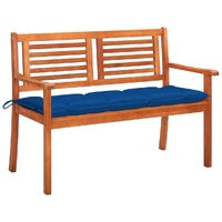 2-Seater Garden Bench with Cushion 120 cm Solid Eucalyptus Wood