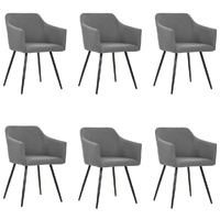 Dining Chairs 6 pcs Light Grey Fabric