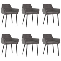 Dining Chairs 6 pcs Dark Grey Velvet